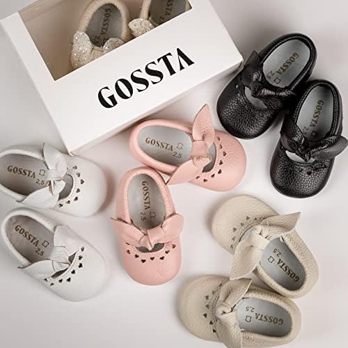 נעלי קשת קשת מקוריות של Gossta עור מקורי לילודים, תינוקות, טרום המפלגות | פעוטות מוקסינים | נעלי